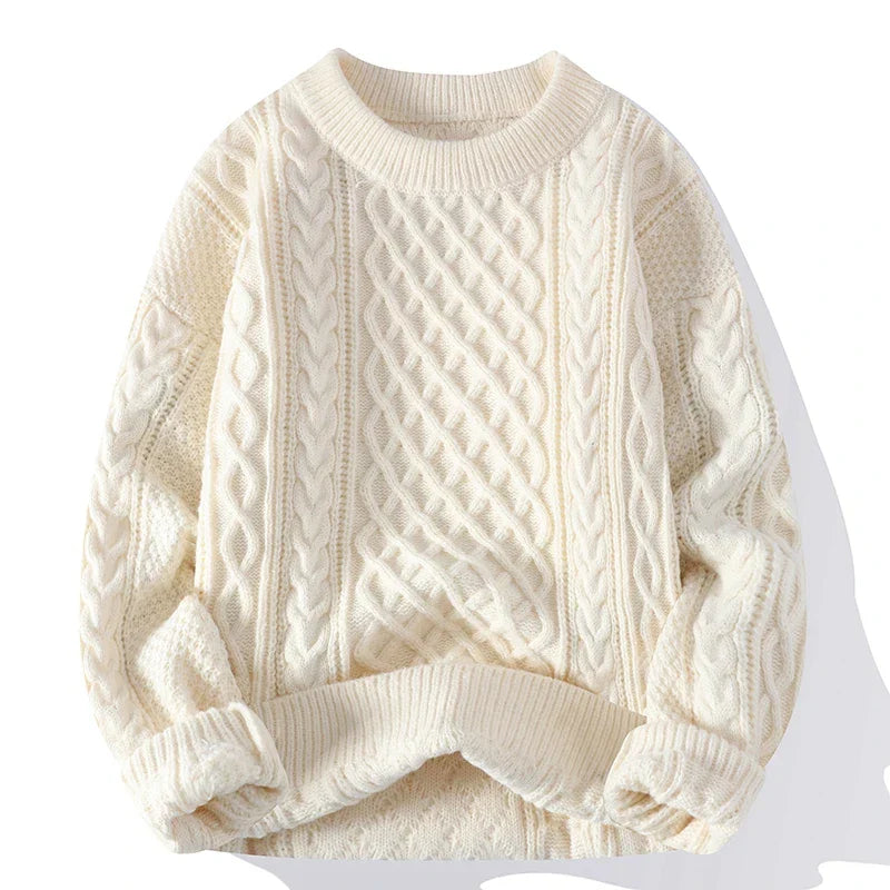 Cable Knit Max™ | Men's Warm Cable Knit Sweater | Cozy Acrylic Blend, Classic Design & Comfortable Fit