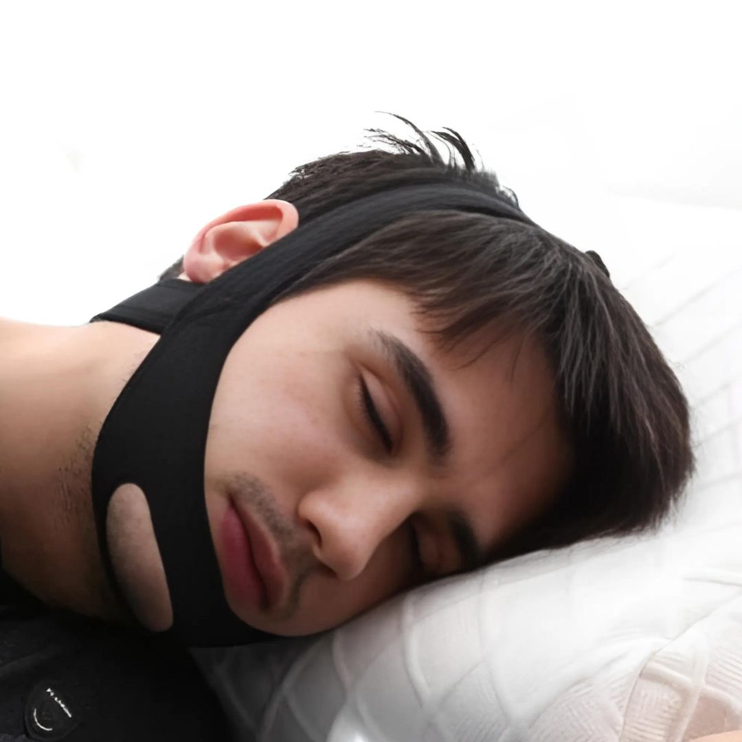 SleepSound Full Head Chin Strap for Snoring Relief & Sleep Apnea Support - Comfortable Nighttime Use for Better Sleep Quality