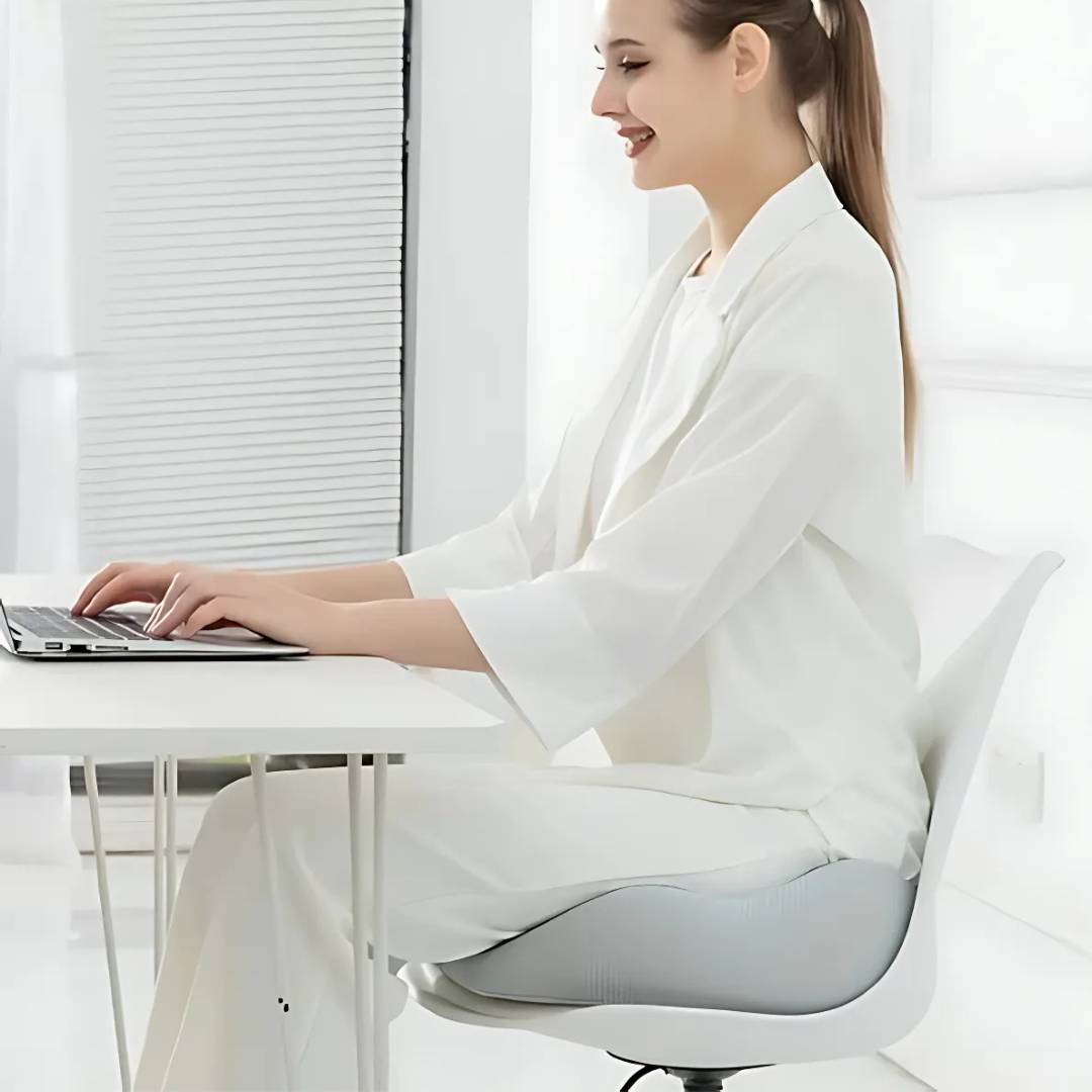Adjustable Memory Foam Seat Cushion for Tailbone Pain Relief & Posture Support in Office Chairs
