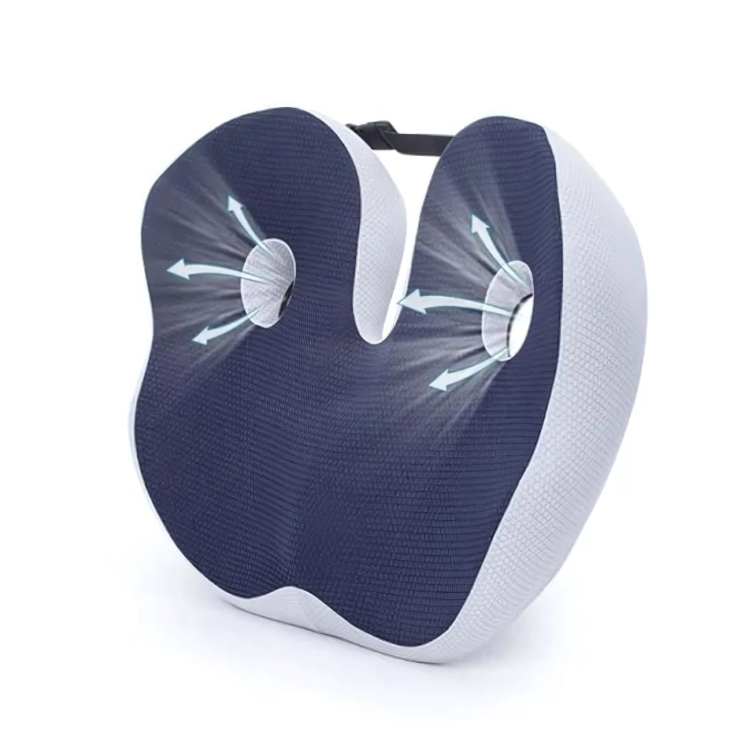 Adjustable Memory Foam Seat Cushion for Tailbone Pain Relief & Posture Support in Office Chairs