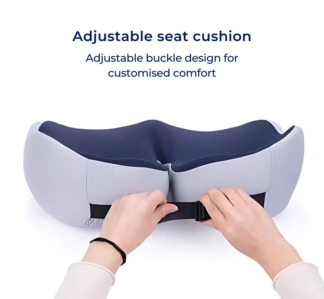 Adjustable Memory Foam Seat Cushion for Tailbone Pain Relief & Posture Support in Office Chairs