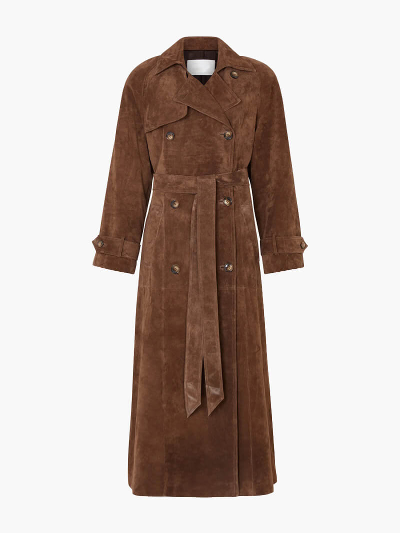 Trench Belle™ | Women's Classic Long Trench Coat | Water-Resistant Fabric, Stylish Belted Design & Comfortable Fit