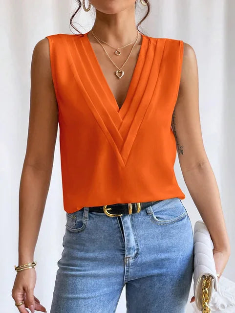 Blouse Bella™ | Women's Sleeveless Loose-Fit Blouse | Lightweight Fabric, Casual Summer Style & Breathable Comfort
