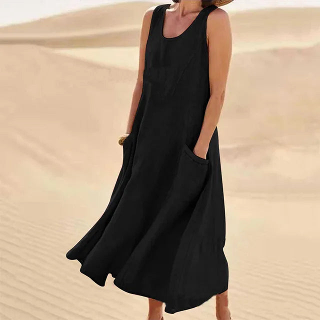 Linen Belle™ | Women's Sleeveless Dress | Lightweight Linen, Breathable Fabric & Relaxed Fit