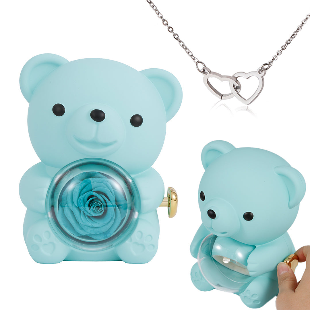 Rose Bear with Necklace | Bear with Necklace for Valentine’s Day