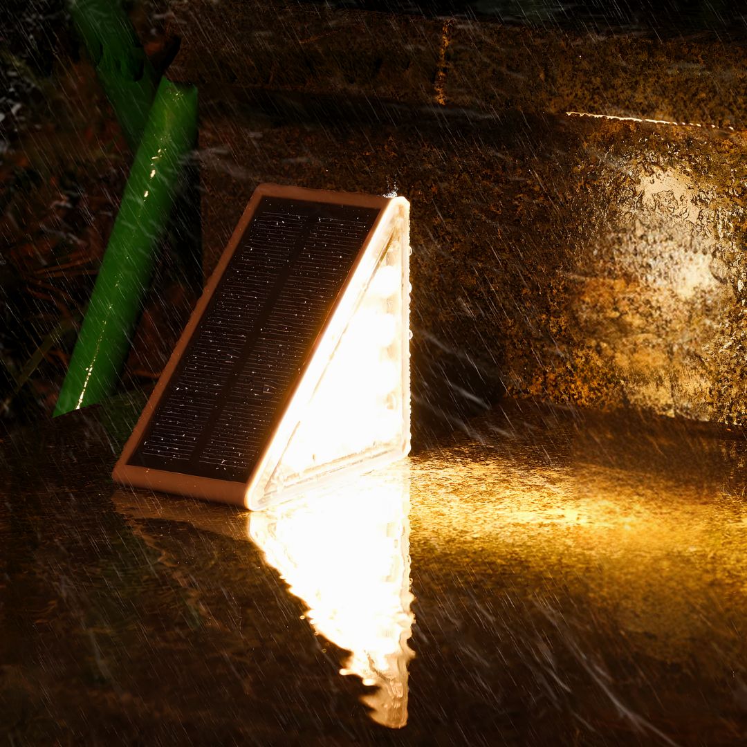 LED Solar Powered Stair Lights with Motion Sensor - Waterproof Outdoor Lighting for Steps, Pathways, and Decks