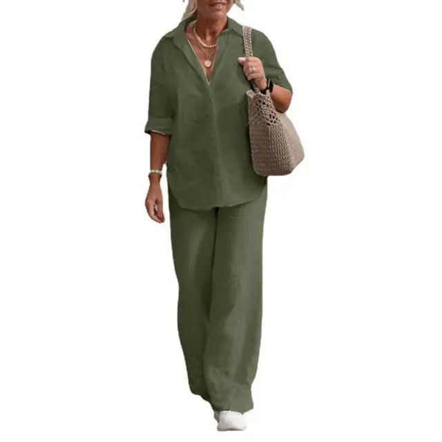 B&S | Lightweight & Versatile Linen Two-Piece Set for Women – Stylish Comfort for Any Occasion