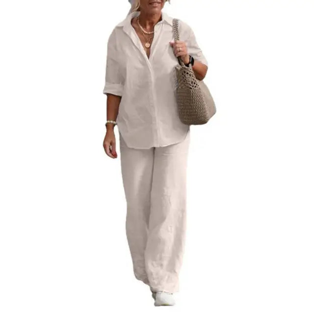 B&S | Lightweight & Versatile Linen Two-Piece Set for Women – Stylish Comfort for Any Occasion