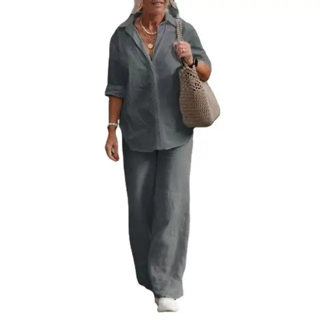 B&S | Lightweight & Versatile Linen Two-Piece Set for Women – Stylish Comfort for Any Occasion