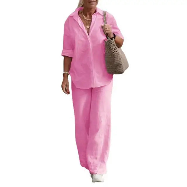 B&S | Lightweight & Versatile Linen Two-Piece Set for Women – Stylish Comfort for Any Occasion