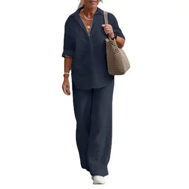 B&S | Lightweight & Versatile Linen Two-Piece Set for Women – Stylish Comfort for Any Occasion