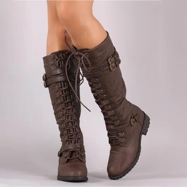 B&S | Warm & Non-Slip Steampunk Retro Lace-Up Boots for Women – Bold Fashion Statement for Winter