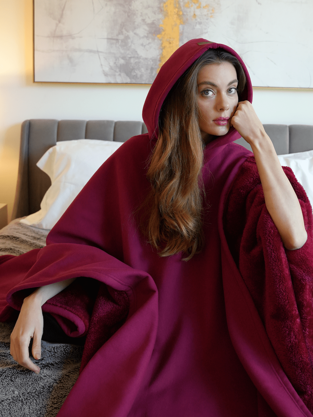 Frozari | Giant Wearable Blanket Hoodie Mens Fleece Cloak Poncho Weighted Oodie for Lounging & Winter Warmth