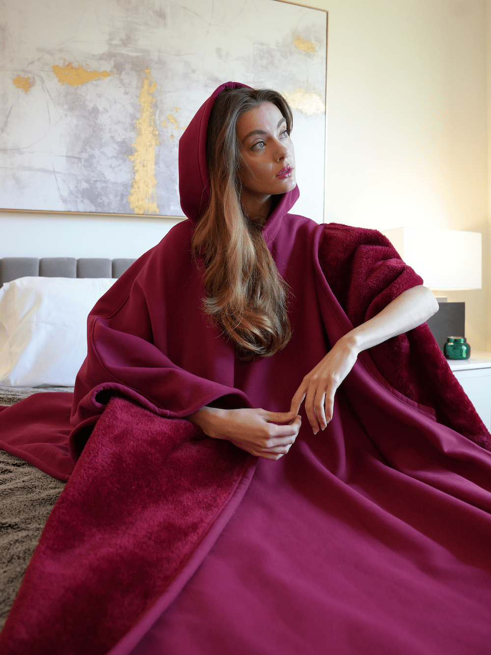 Frozari | Giant Wearable Blanket Hoodie Mens Fleece Cloak Poncho Weighted Oodie for Lounging & Winter Warmth