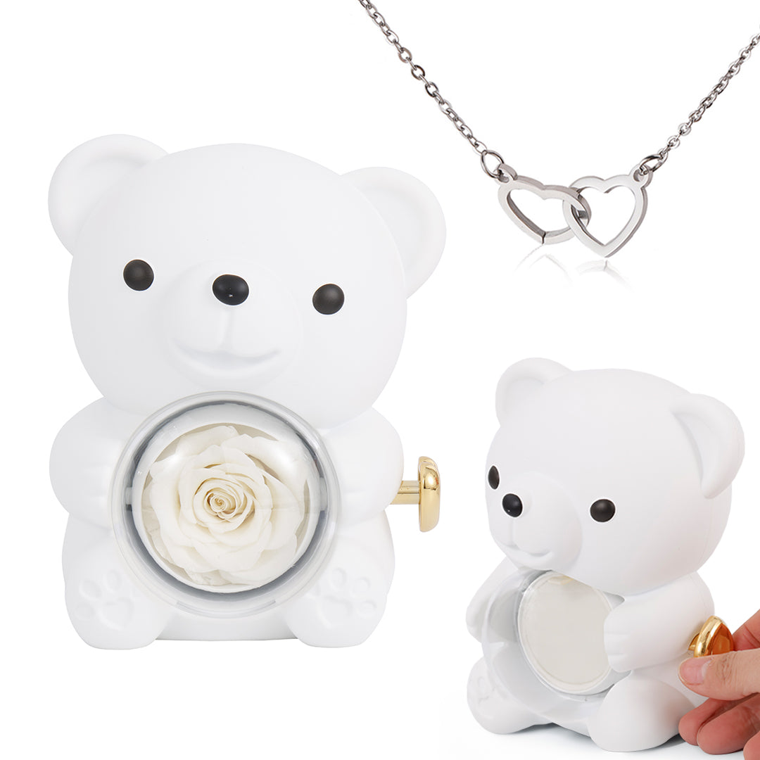 Rose Bear with Necklace | Bear with Necklace for Valentine’s Day