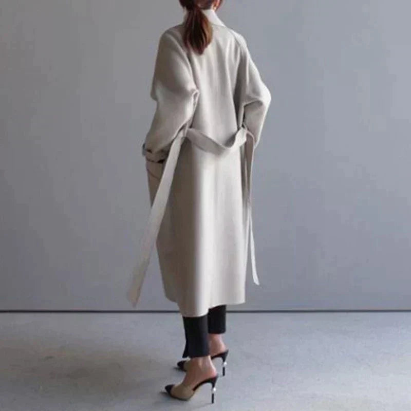 Coat Bella™ | Women's Oversized Coat | Belted Design, Narrow Collar, Warm & Stylish Outerwear
