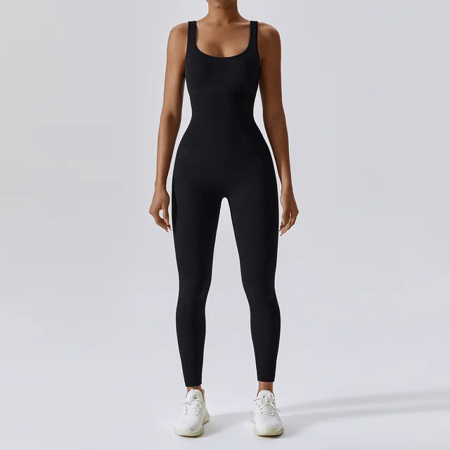 Yoga Bliss™ | Women's Stretchy Fitness Jumpsuit | Breathable Fabric, Form-Fitting Design & Maximum Flexibility