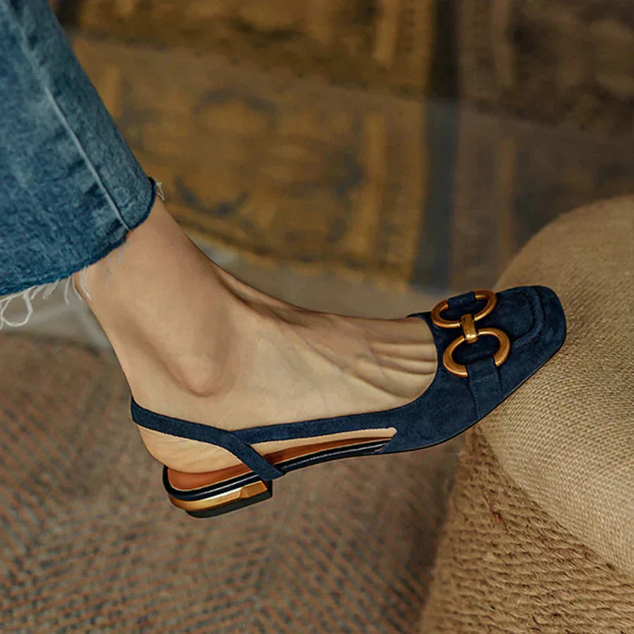 Slingback Belle™ | Women's Slingback Flats | Buckle Detail, Comfortable Fit, Versatile Style