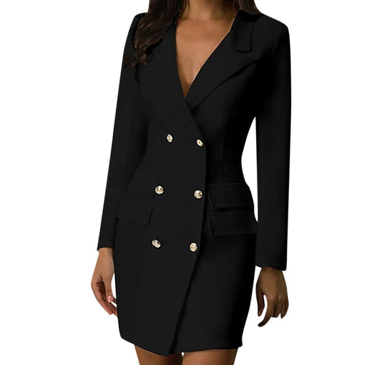 Blazer Belle™ | Women's Double Breasted Blazer Dress | Tailored Fit, Stylish Design, Versatile for Day & Night Wear
