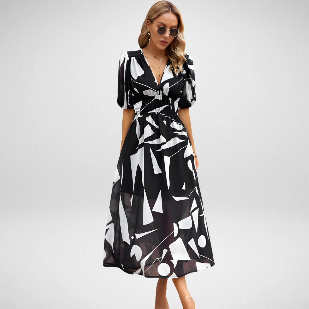Charming Vena™ | Women's V-Neck Dress | Lightweight Fabric, Flattering Fit & Stylish Design