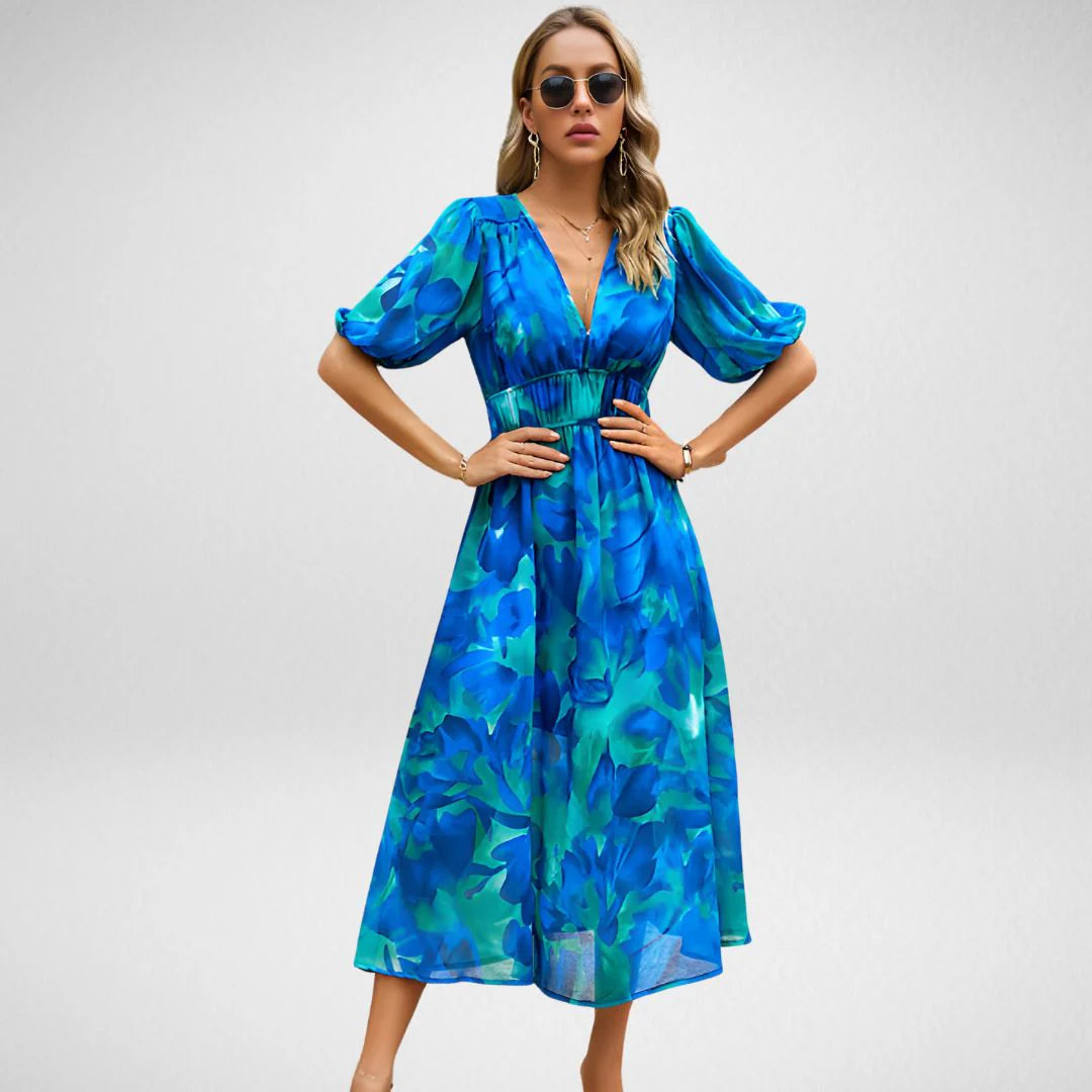 Charming Vena™ | Women's V-Neck Dress | Lightweight Fabric, Flattering Fit & Stylish Design