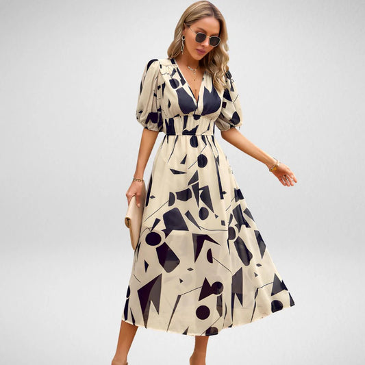 Charming Vena™ | Women's V-Neck Dress | Lightweight Fabric, Flattering Fit & Stylish Design