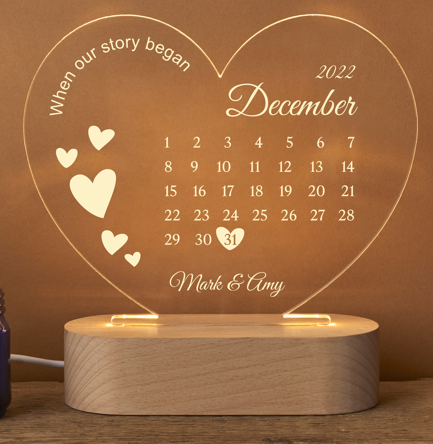 Romantic Heart Lamp – Perfect for Anniversary Gifts, Valentine’s Day, or Special Birthday Surprises
