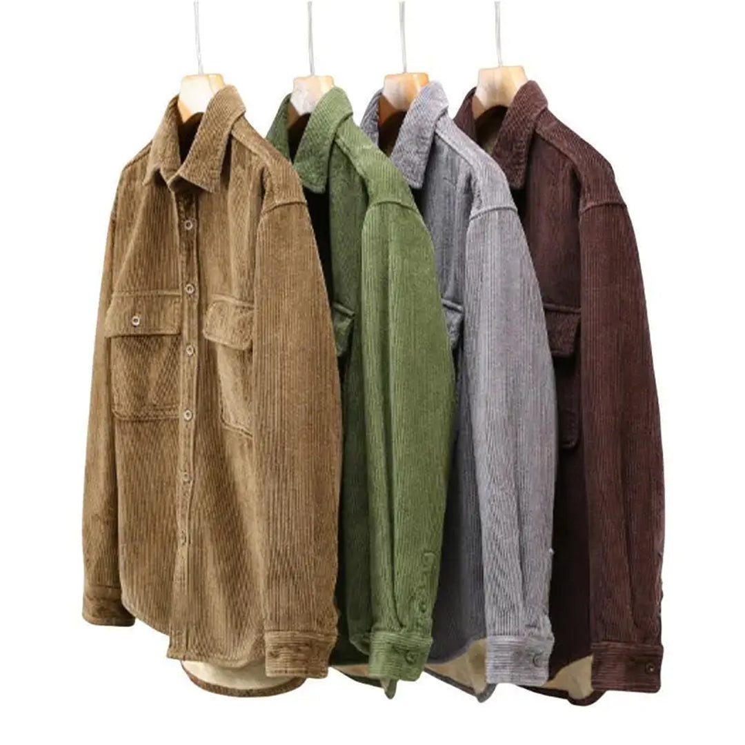Fleece Haven™ | Men's Long-Sleeve Shirt | Cord-Fleece Lining, Warm & Comfortable for Fall