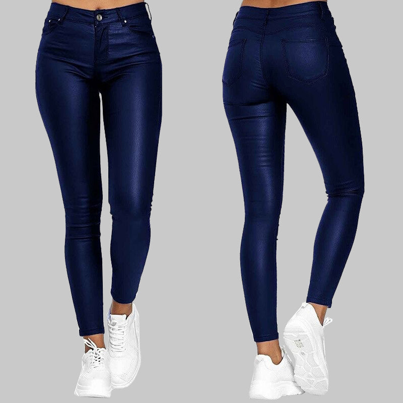 B&S | Stretch Fit & High-Waisted PU Leather Trousers – Fashionable Skinny Style for Men & Women