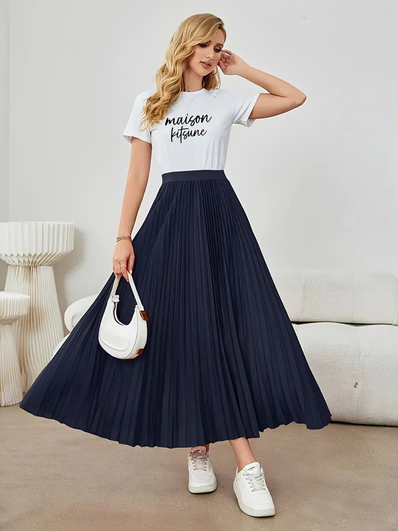 Pleat Luxe™ | Women's Long Pleated Skirt | Lightweight Fabric, High-Waisted Design & Flattering Silhouette