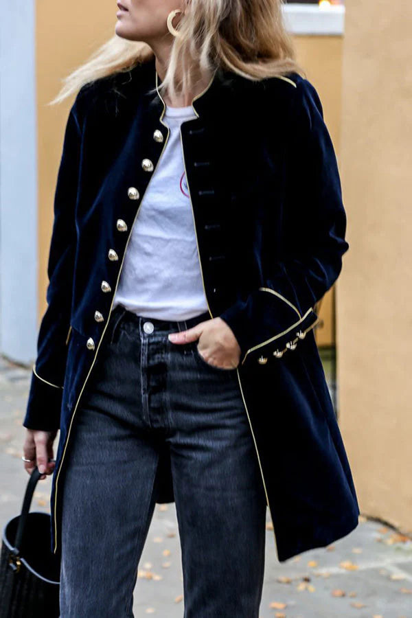 Velvet Aura™ | Women's Multi-Button Jacket | Luxurious Velvet, Patchwork Design, Stylish & Comfortable Fit