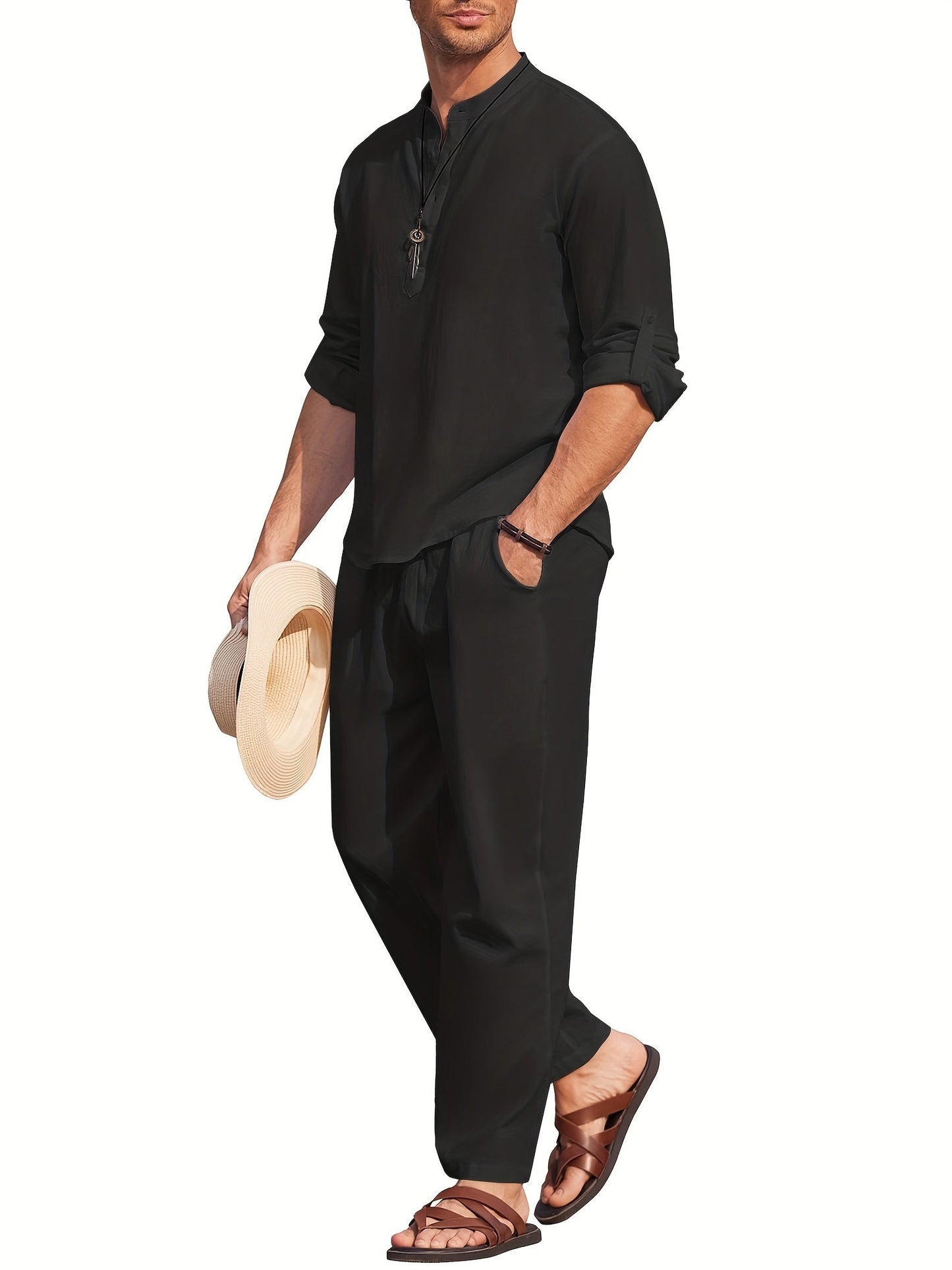 Linen Breeze™ | Men's Lightweight Linen Set | Sustainable Fabric, Breathable Design & Summer Comfort