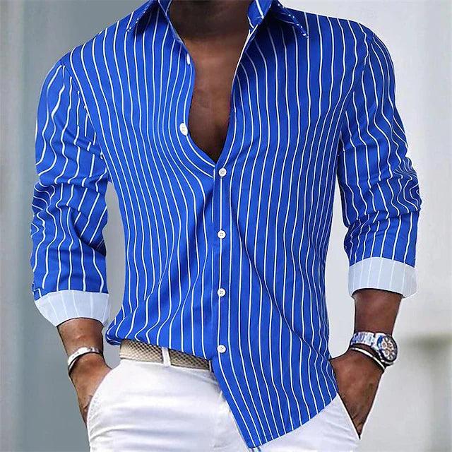 Button-Up Alex™ | Men's Long Sleeve Casual Shirt | Breathable Cotton, Classic Fit, Stylish Button Closure