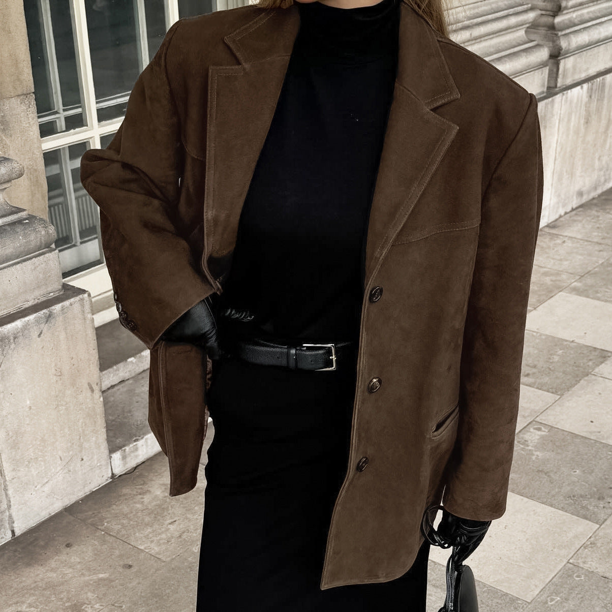 Suede Jacket for Women - Stylish Women's Outerwear in Soft Suede Material