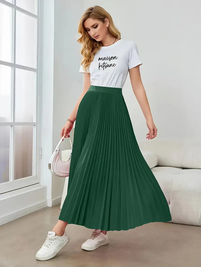 Pleat Luxe™ | Women's Long Pleated Skirt | Lightweight Fabric, High-Waisted Design & Flattering Silhouette
