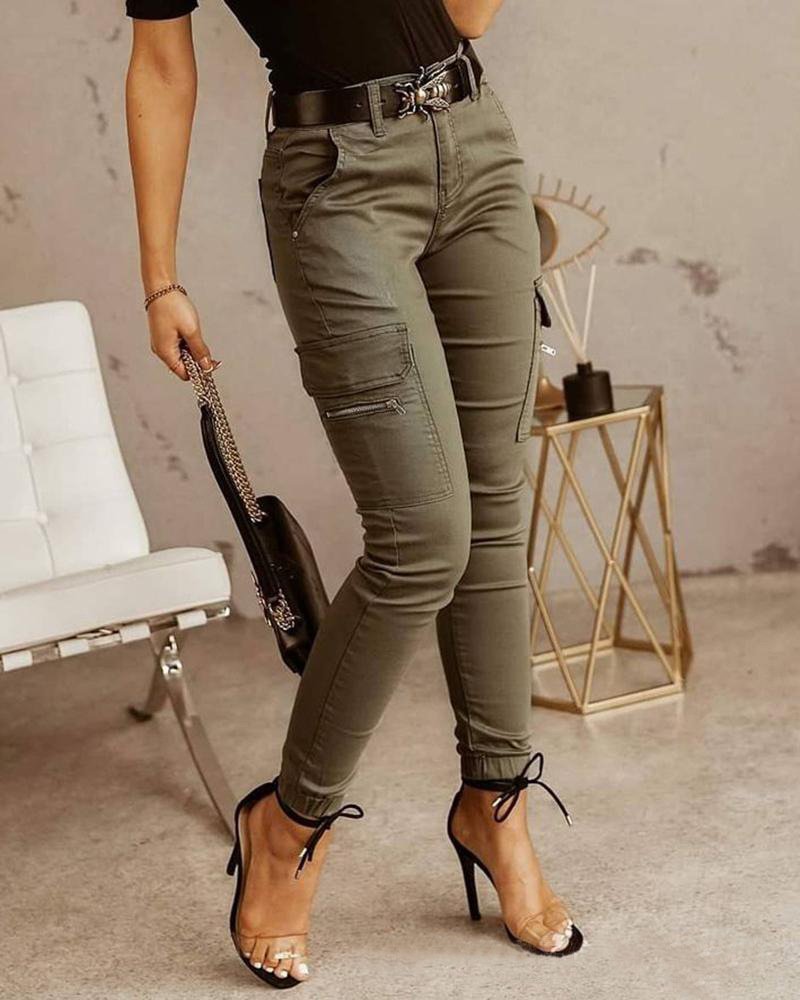 CargoFlex™ | Women's Comfortable Skinny Cargo Jogging Pants | Lightweight Fabric, Elastic Waistband & Functional Pockets