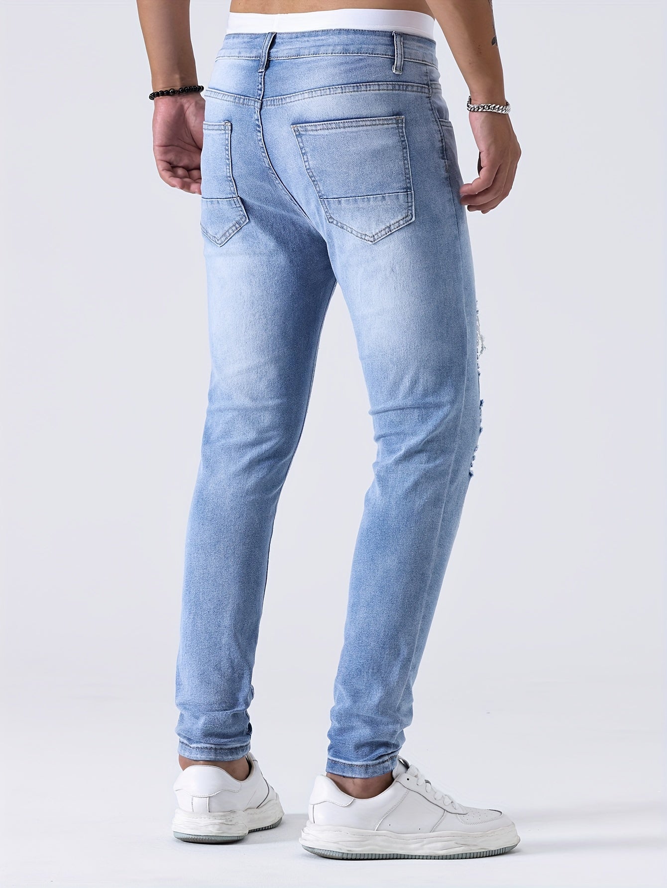 Denim Vortex™ | Men's Distressed Skinny Jeans | Ripped Design, Tapered Fit, Casual Streetwear Style