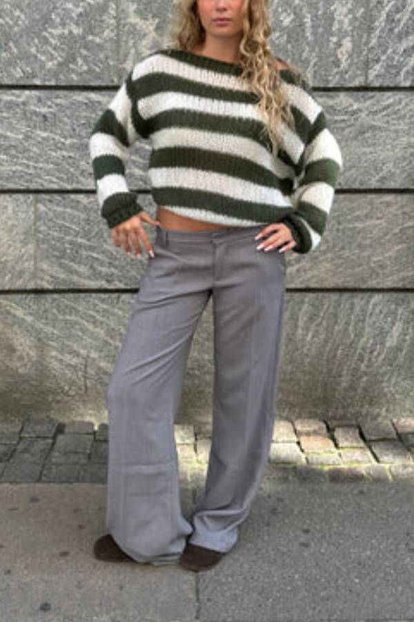 Candy Navy™ | Women's Knit Jumper | Soft Fabric, Striped Design & Cozy Fit
