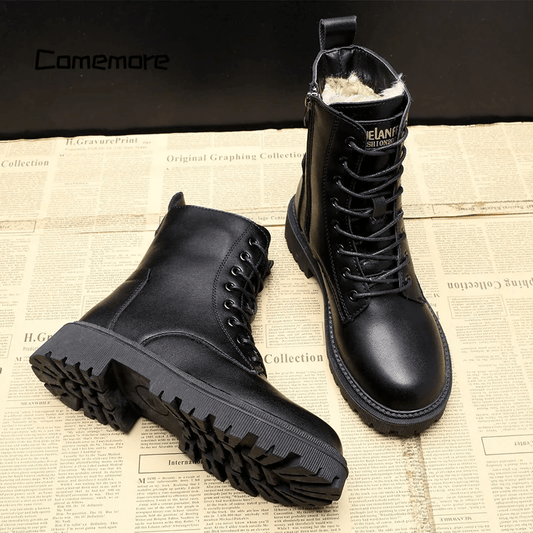 Faux Furina™ | Women's Leather Zip Boots | Premium Leather, Faux Fur Lining, Stylish & Comfortable Fit