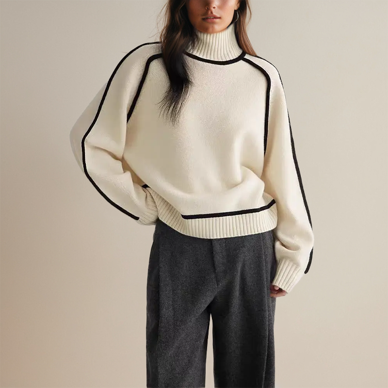 Cozy Aura™ | Women's Roll Collar Sweater | Soft Knit, Relaxed Fit & Warm Fabric