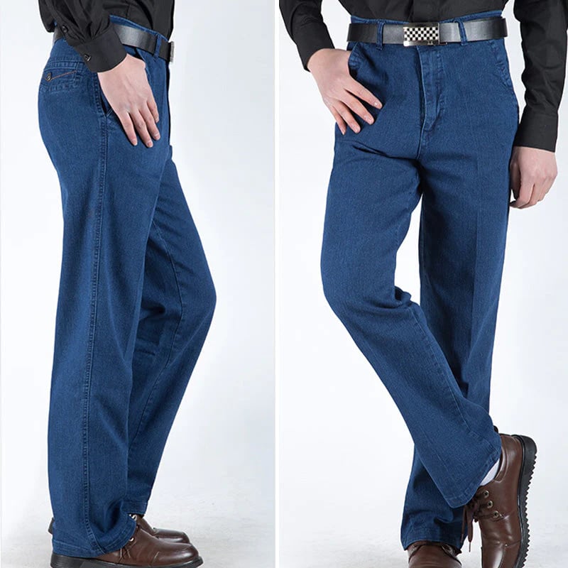 Men's High Waist Straight Cut Jeans | Durable Denim, Classic Fit, Comfortable & Stylish Everyday Wear