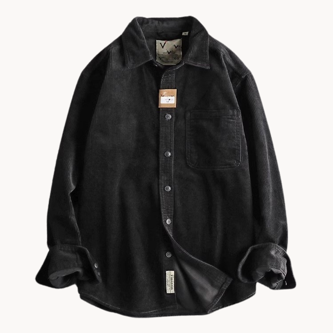 Bravaro | Mens Corduroy Shirt Overshirt Jacket Casual Cord Shacket for Autumn Layering