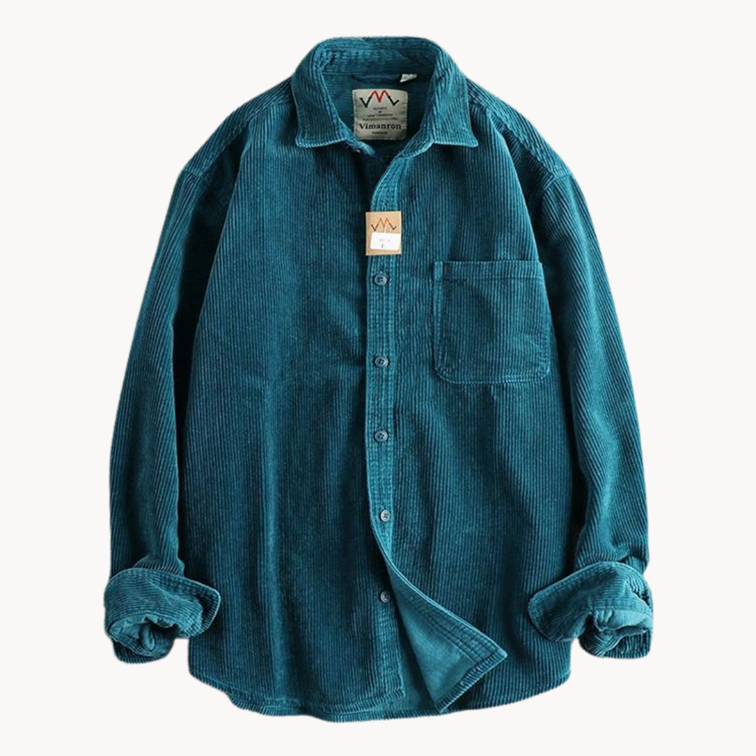 Bravaro | Mens Corduroy Shirt Overshirt Jacket Casual Cord Shacket for Autumn Layering