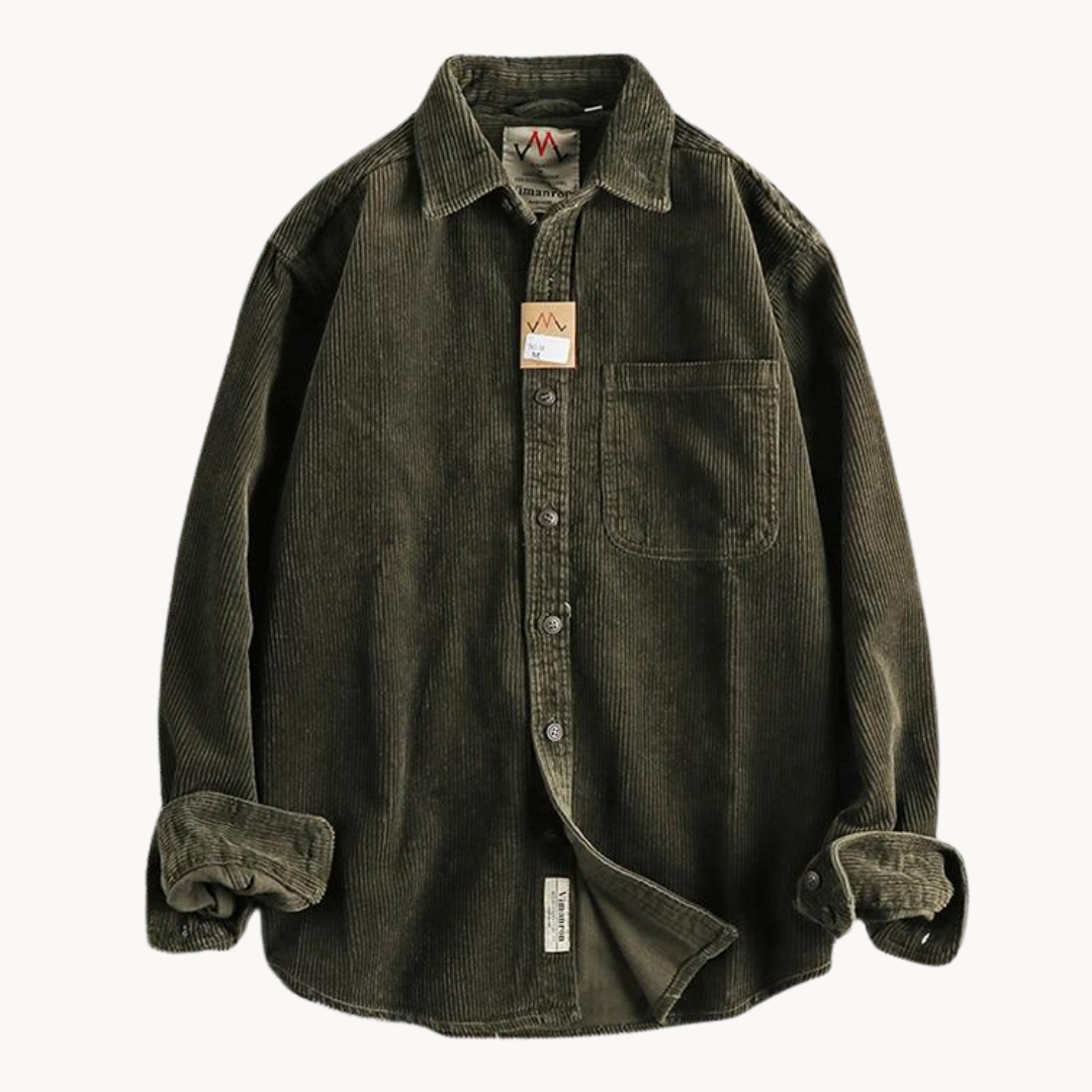 Bravaro | Mens Corduroy Shirt Overshirt Jacket Casual Cord Shacket for Autumn Layering