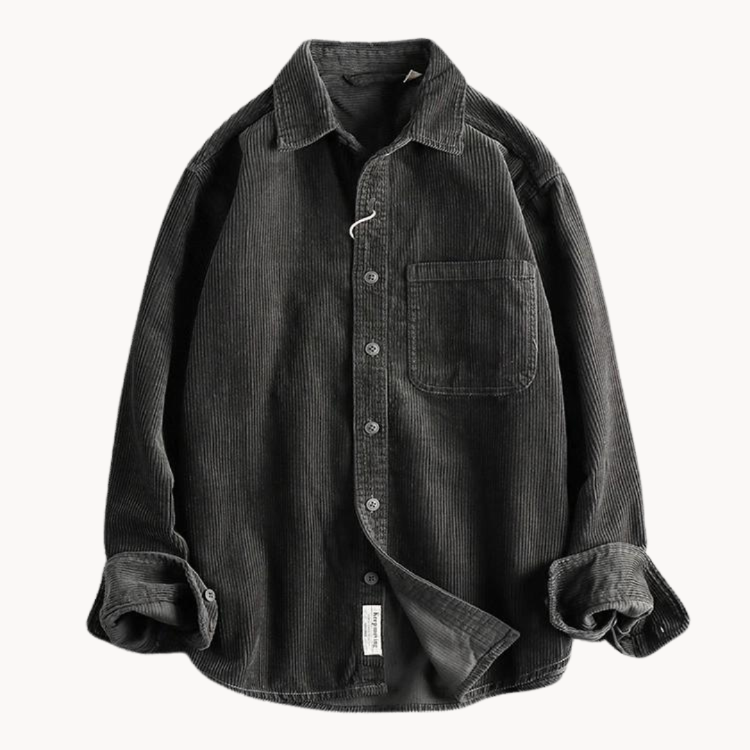 Bravaro | Mens Corduroy Shirt Overshirt Jacket Casual Cord Shacket for Autumn Layering