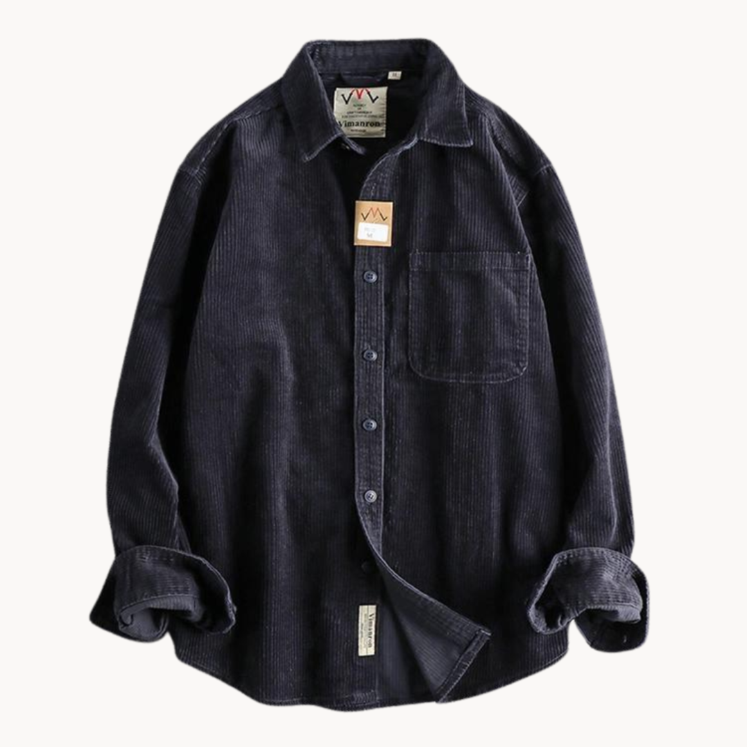 Bravaro | Mens Corduroy Shirt Overshirt Jacket Casual Cord Shacket for Autumn Layering