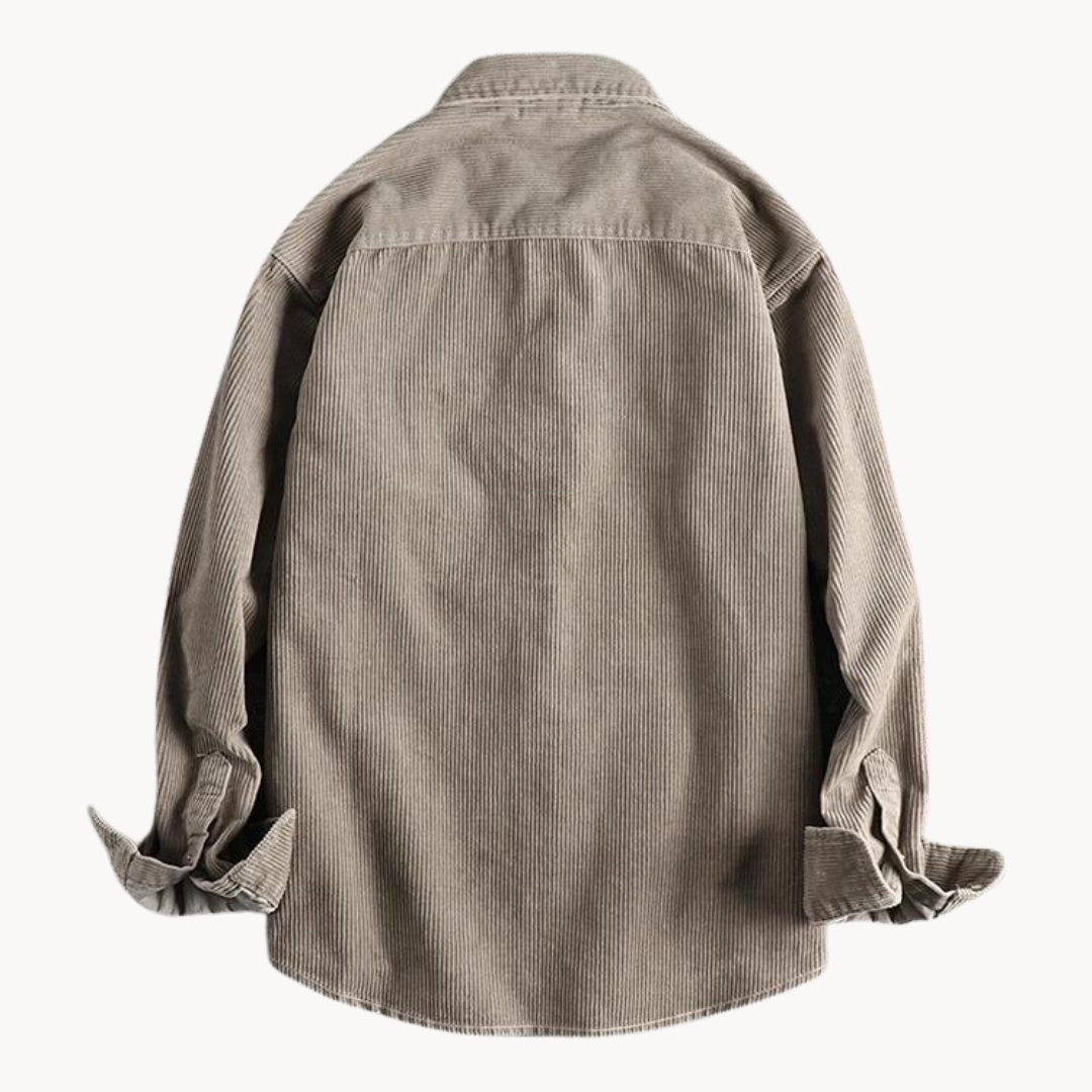 Bravaro | Mens Corduroy Shirt Overshirt Jacket Casual Cord Shacket for Autumn Layering