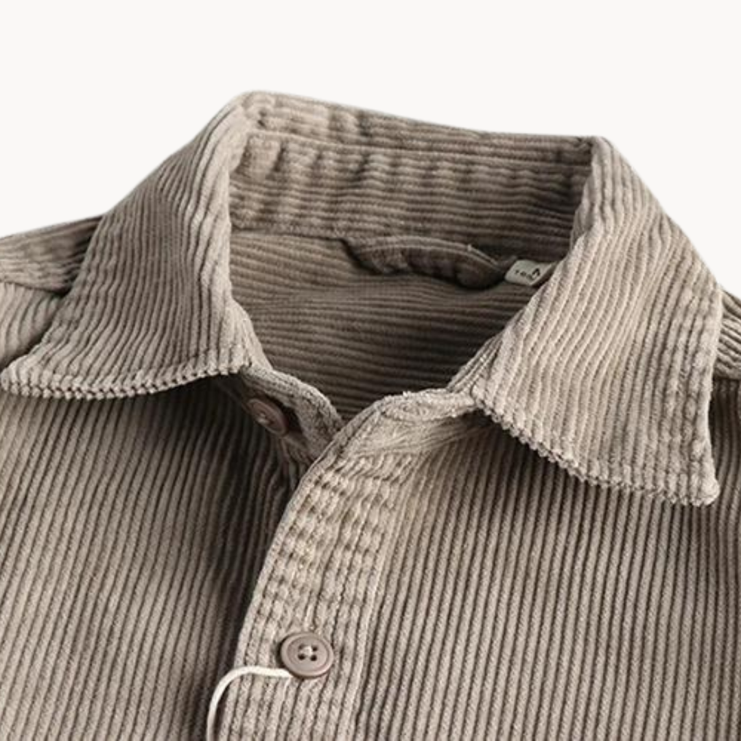 Bravaro | Mens Corduroy Shirt Overshirt Jacket Casual Cord Shacket for Autumn Layering