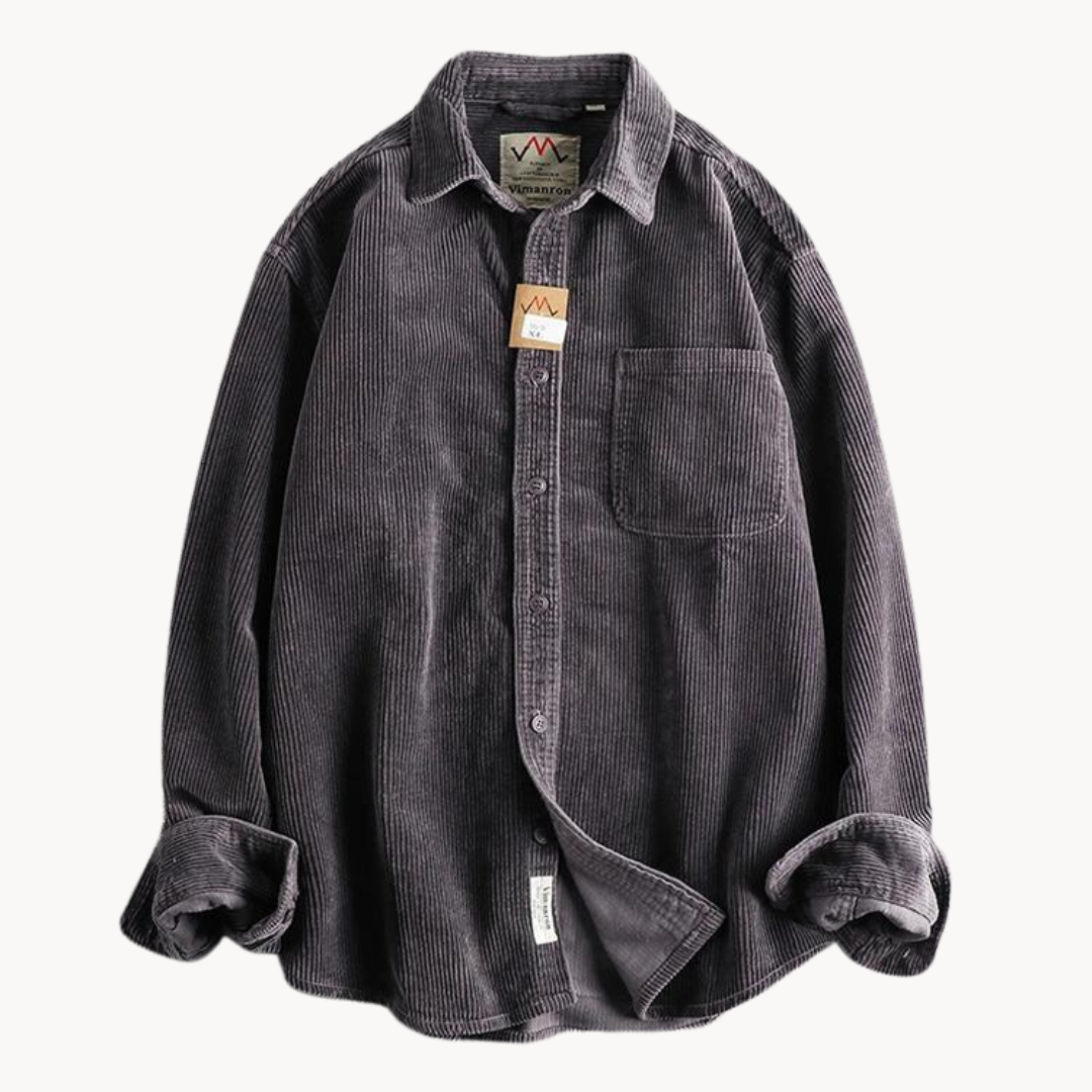 Bravaro | Mens Corduroy Shirt Overshirt Jacket Casual Cord Shacket for Autumn Layering