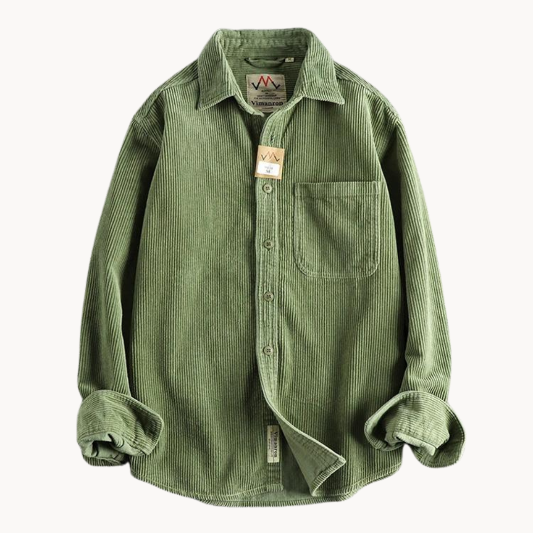 Bravaro | Mens Corduroy Shirt Overshirt Jacket Casual Cord Shacket for Autumn Layering